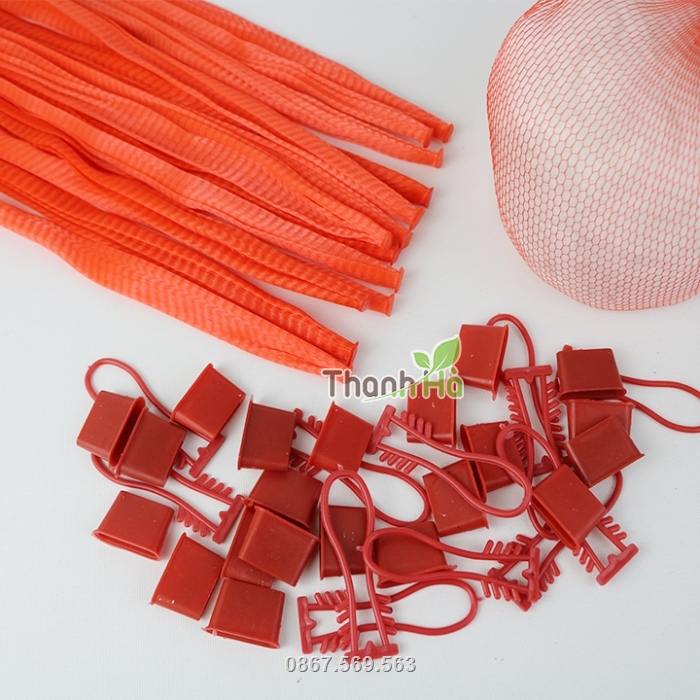 Túi lưới bọc hoa quả kèm móc khóa độ bền cao